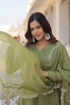 KA 1089 Russian Silk Anarkali Kurtis With Bottom Dupatta Wholesale Market In Surat 
